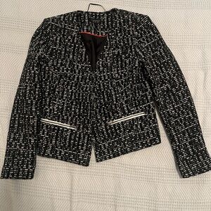 Topshop Monochrome Tweed Blazer